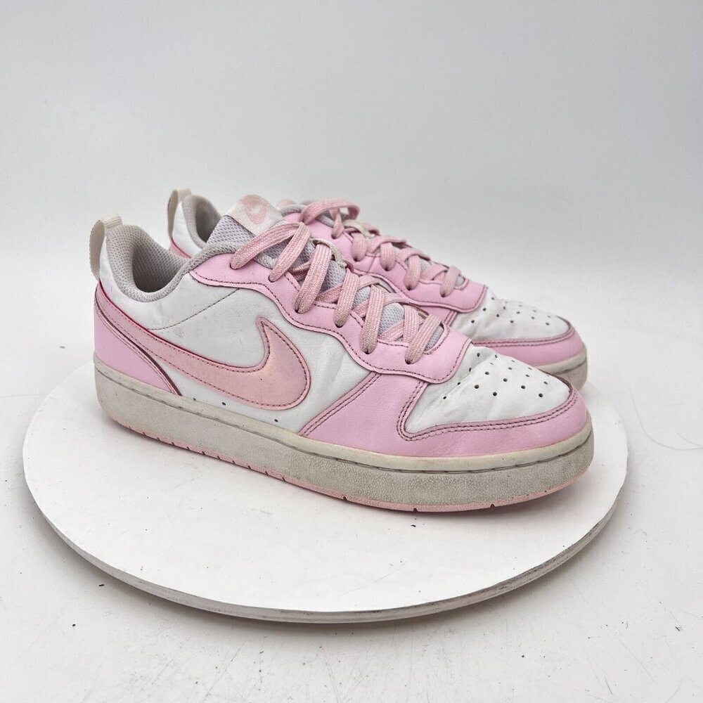 Nike Court Borough Low 2 Youth Size 7Y Women 8.5 DQ0492-100 White Pink Foam Shoe - Picture 4 of 13